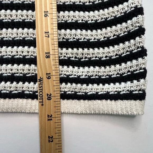 Loft NWT black and off white striped 100% cotton long sleeve sweater M - Picture 9 of 9